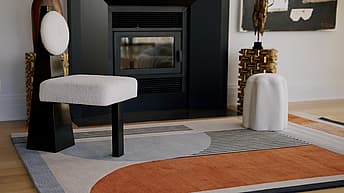Forma by The Rug Company- shown in front of the fire place